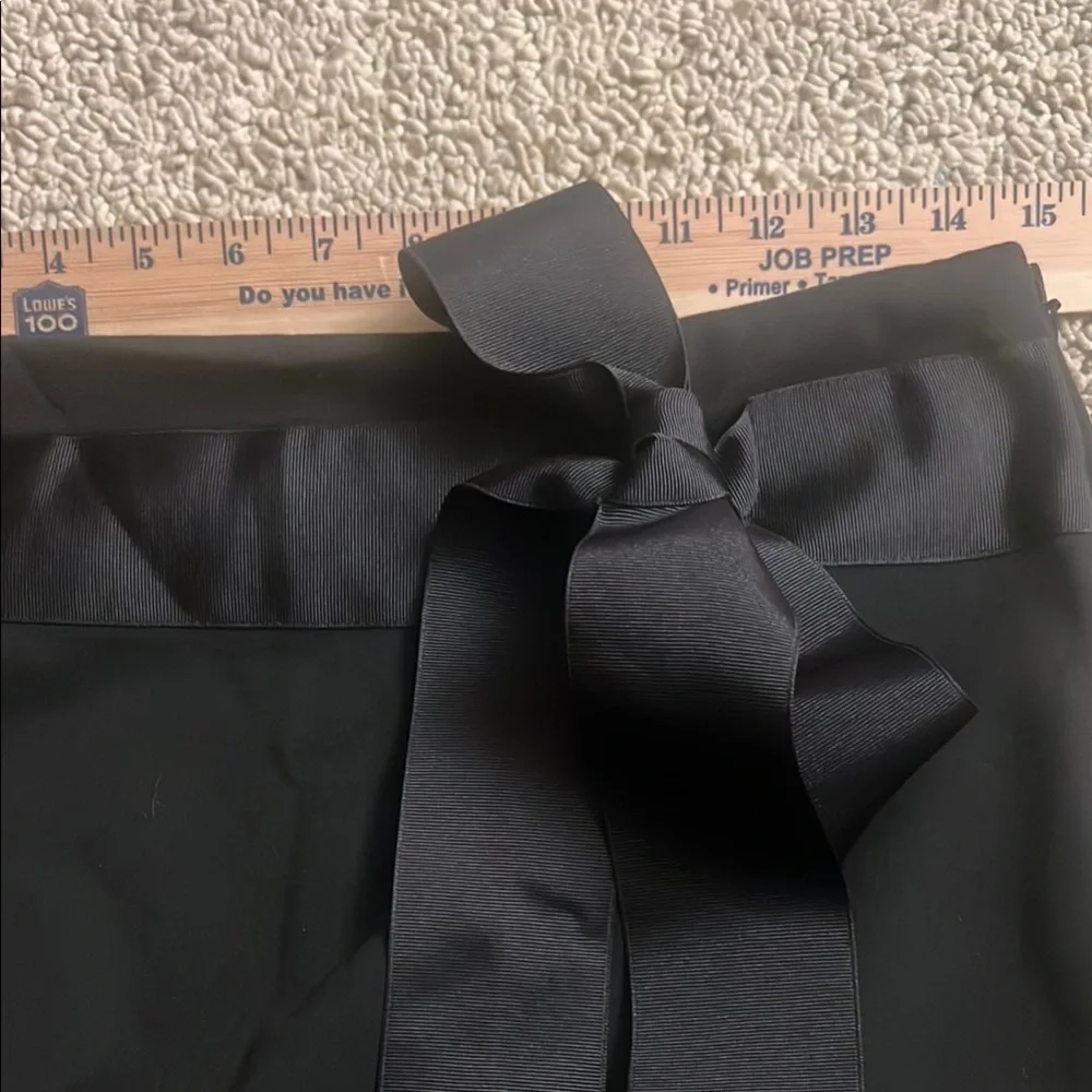 Black Knee-Length Pencil Skirt with Tie Front 335